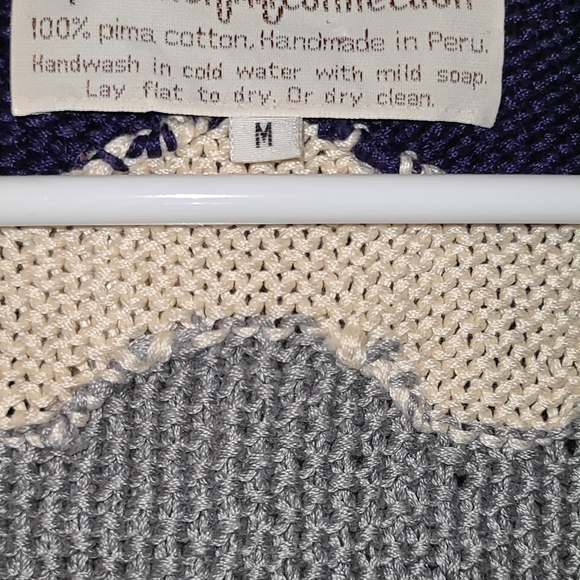 Vintage Purivian Connection 100% Cotton Sweater - Picture 6 of 6
